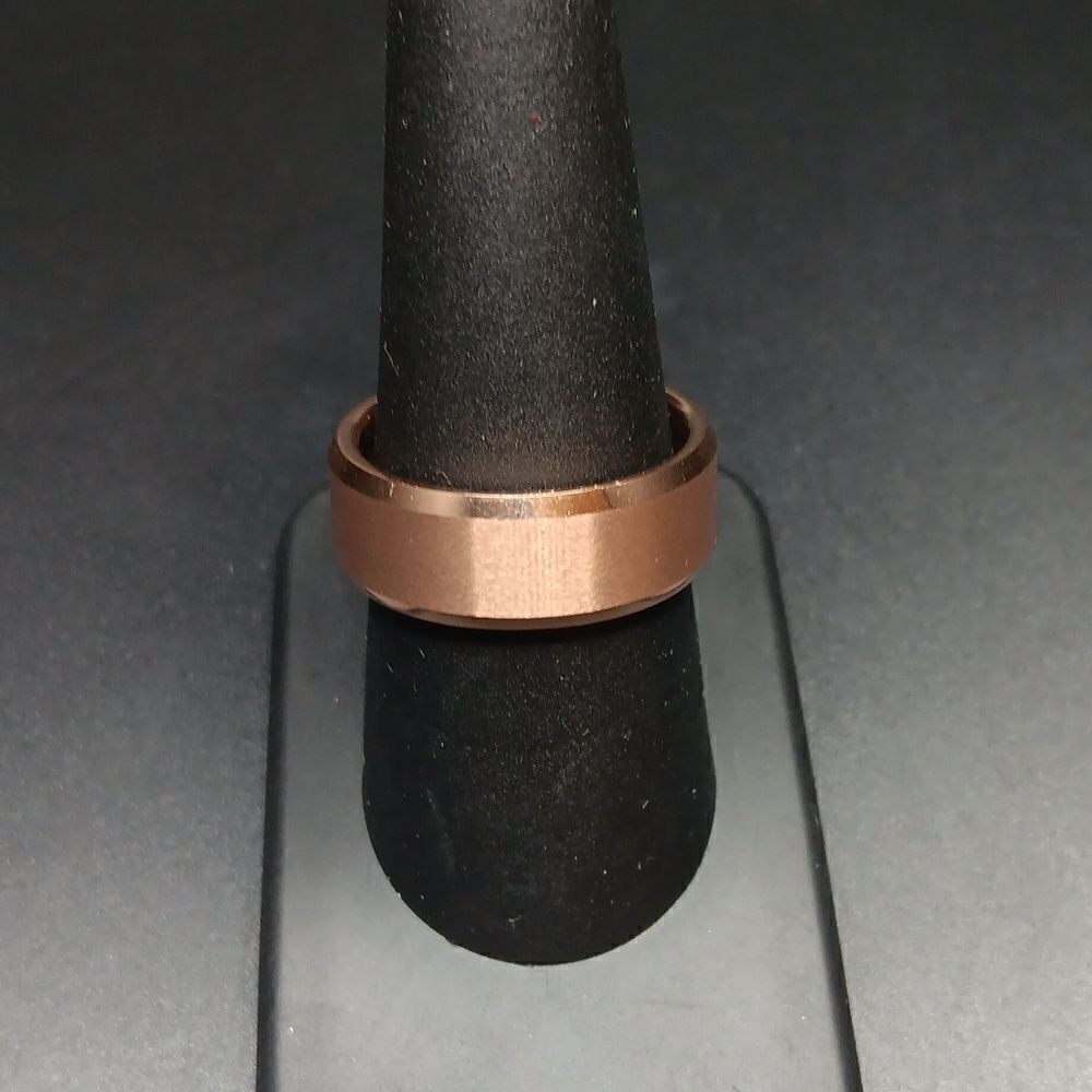 ITungsten Rose Gold Beveled Comfort Fit I Love You Size 8 Men's Ring‎
